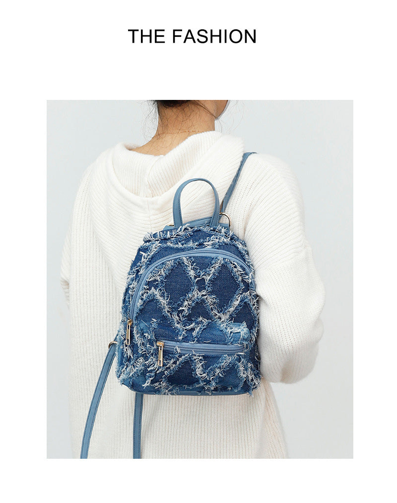 Denim Backpack – Tie-Dye Design