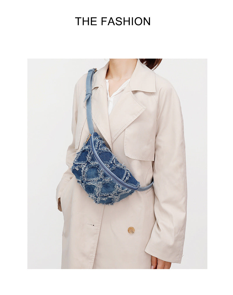 Denim Crossbody Bag – Convertible Chest & Waist Pack