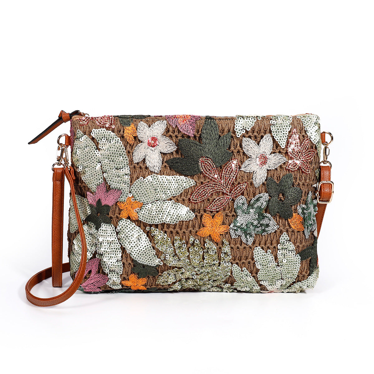 Woven Crossbody Bag – Sparkle-Embellished Tote