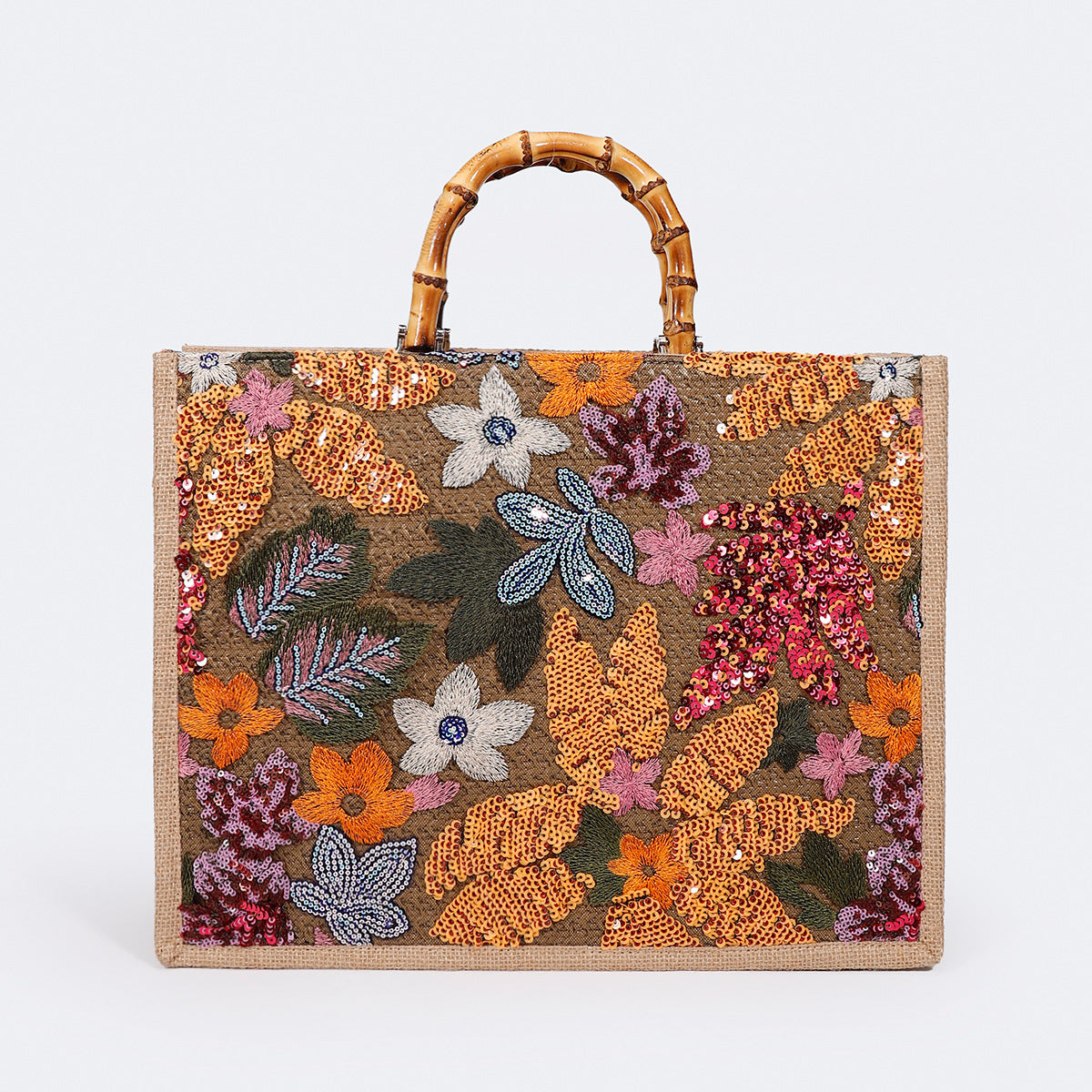 Sparkle Woven Tote Bag – Embroidered & Spacious