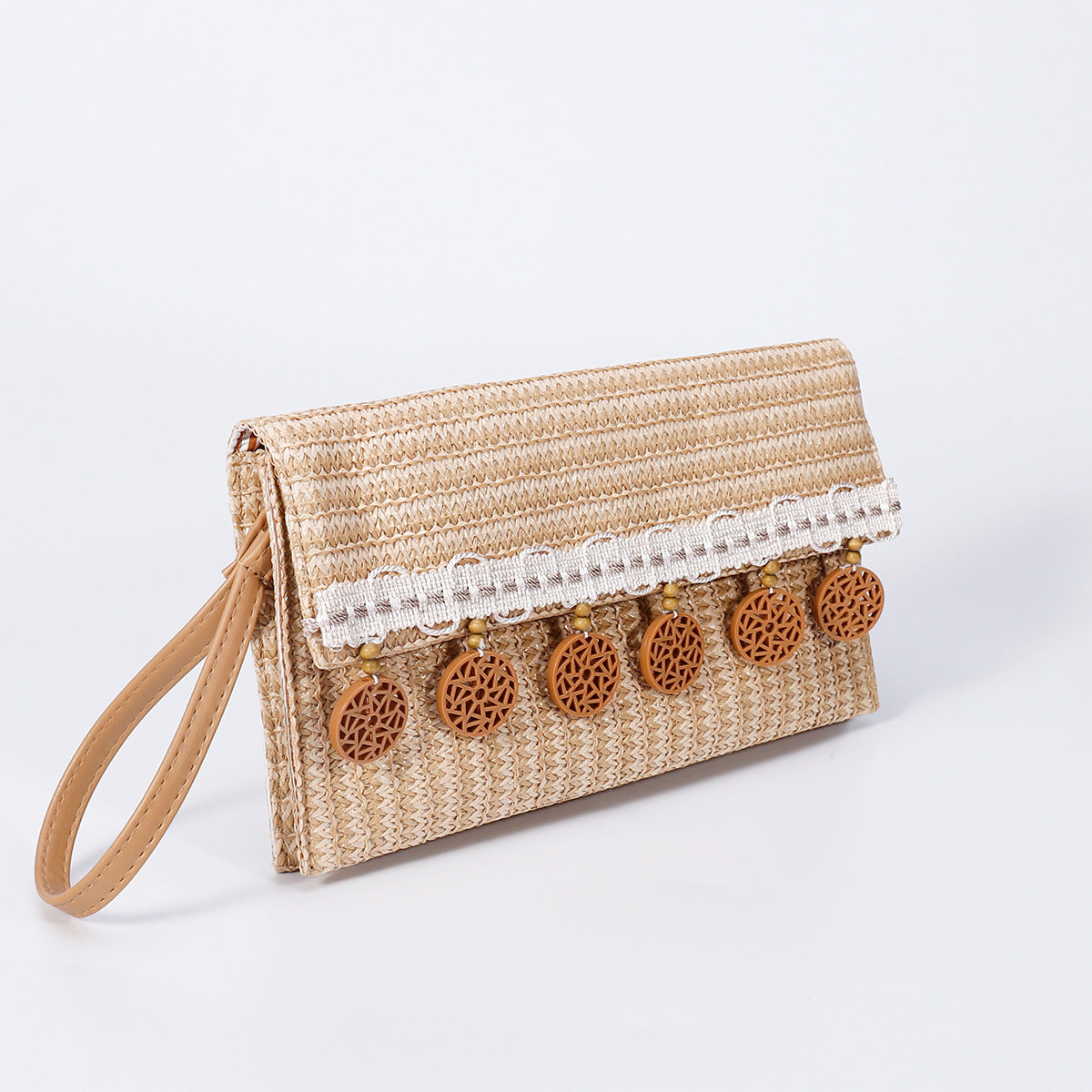 Woven Clutch Bag – Beaded Fringe Envelope