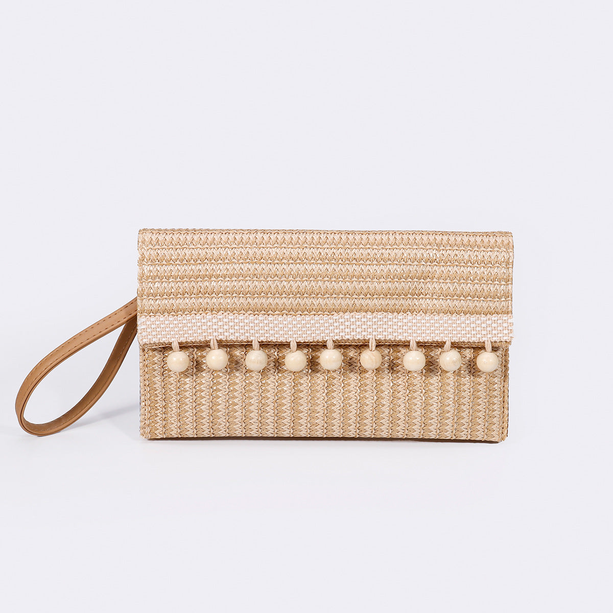 Woven Clutch Bag – Beaded Fringe Envelope