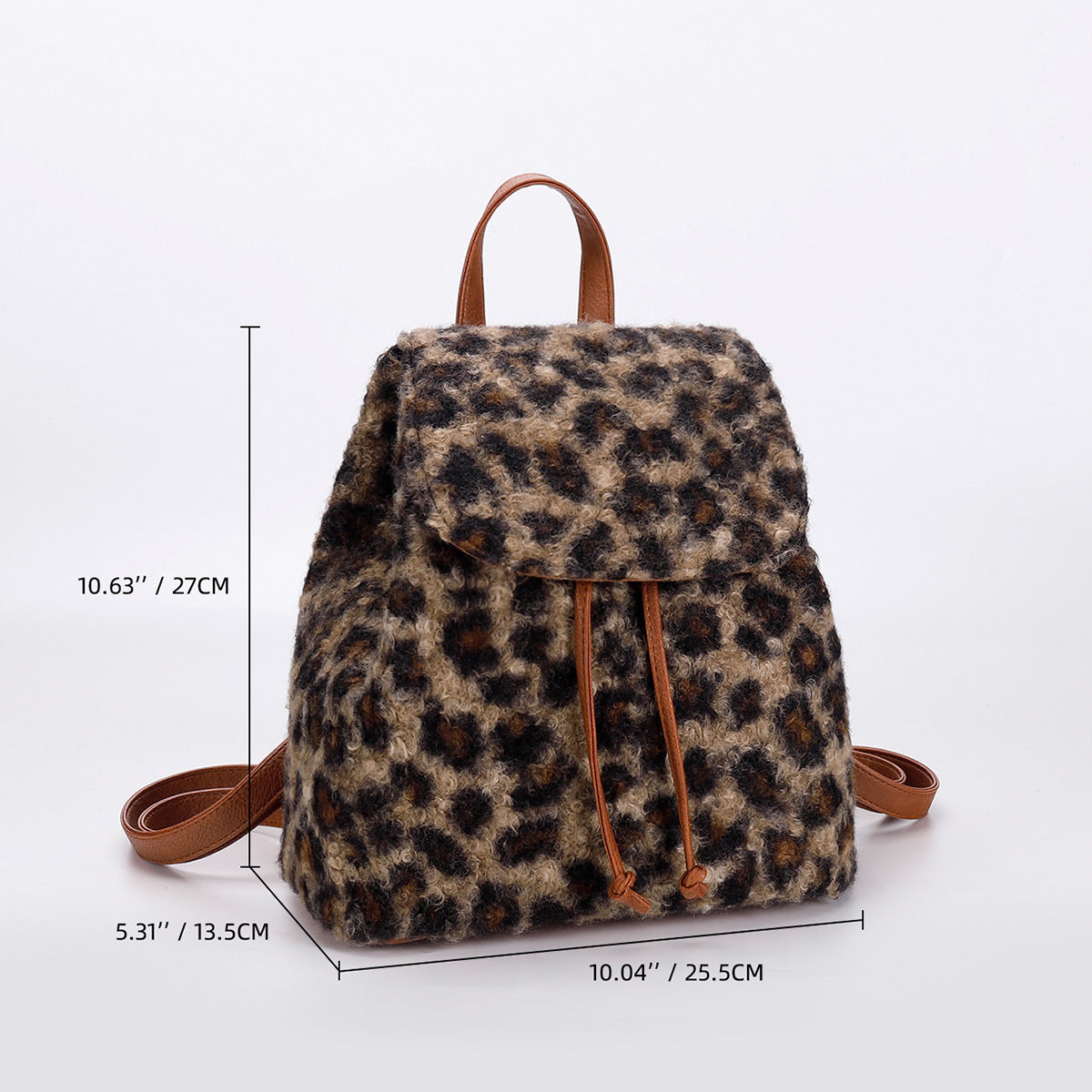 Leopard Print Backpack – Furry Women’s Bag