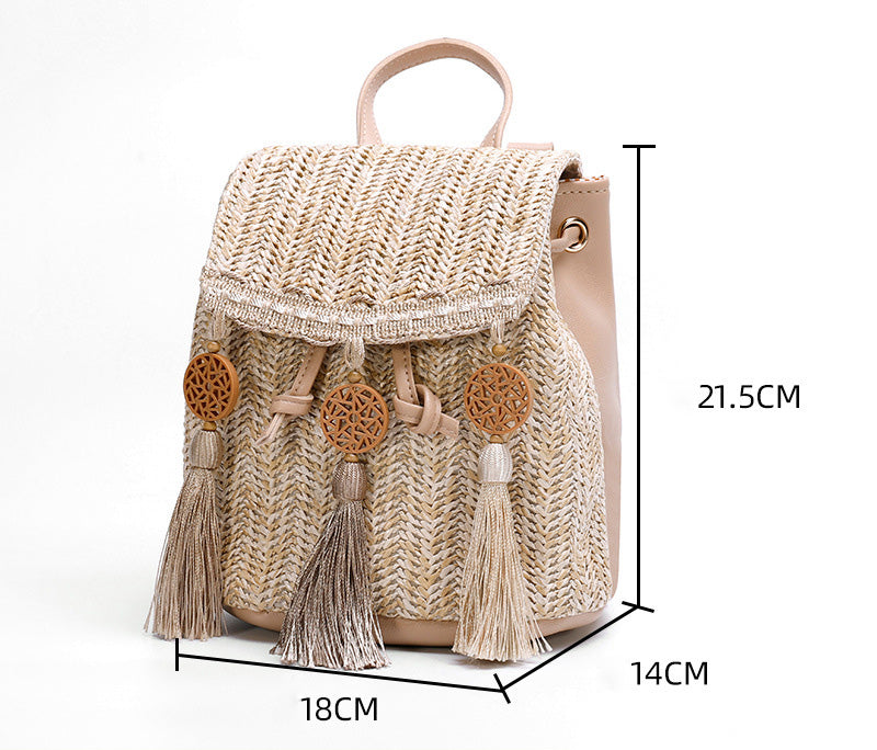 Eco-Chic Straw Drawstring Bag – Mini Backpack Style