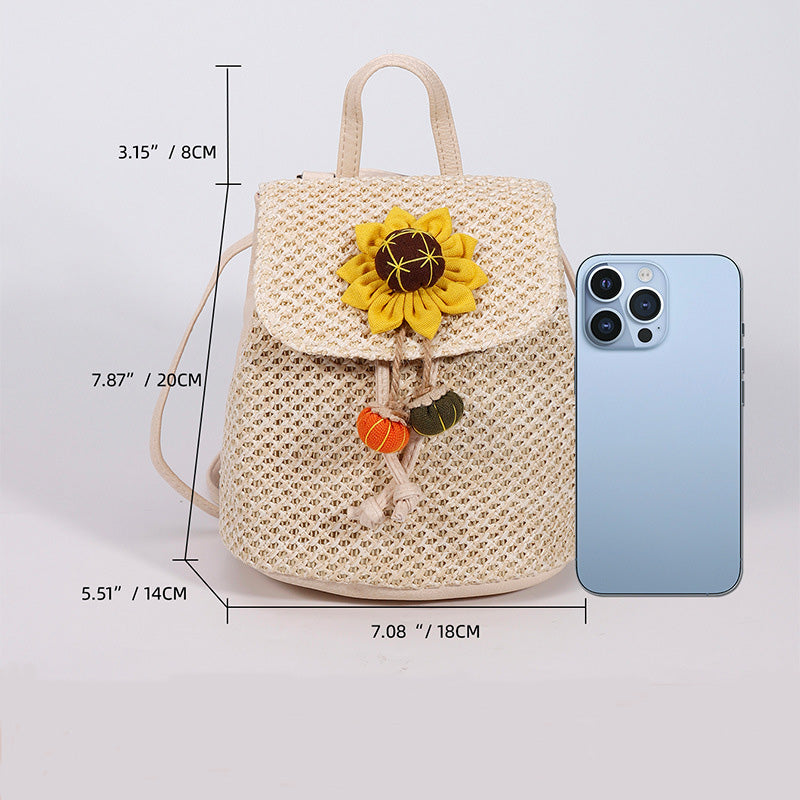 Sunflower Woven Backpack – Braided Design