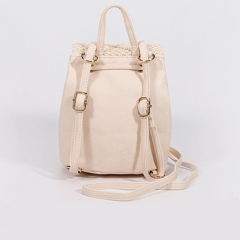 Vintage Woven Bucket Backpack – Braided Design