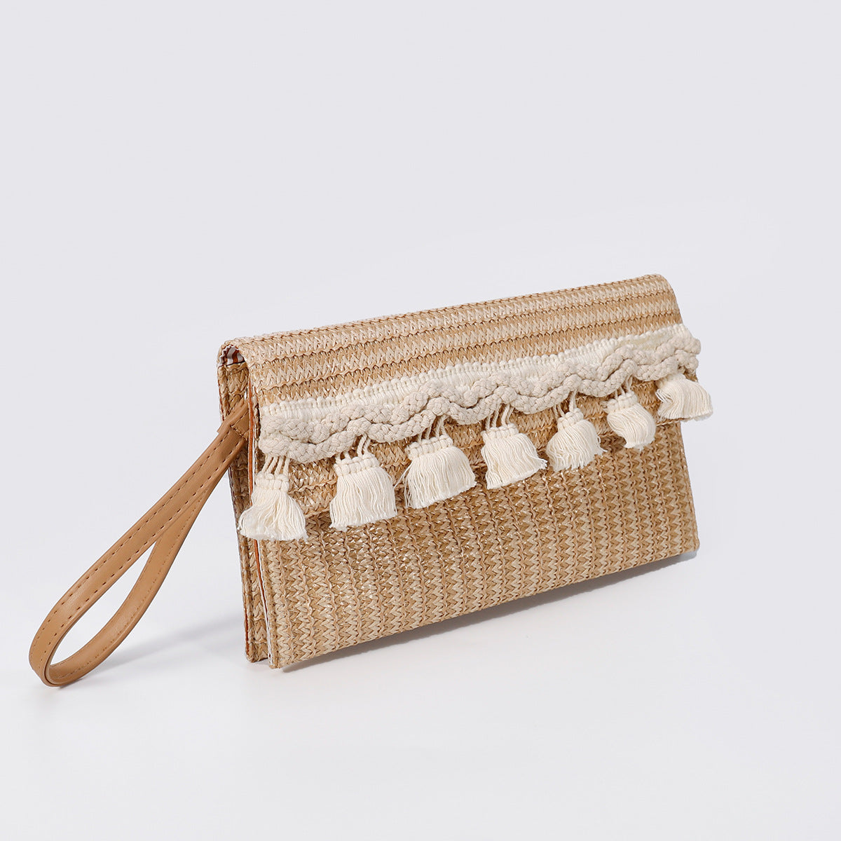 Woven Clutch Bag – Beaded Fringe Envelope