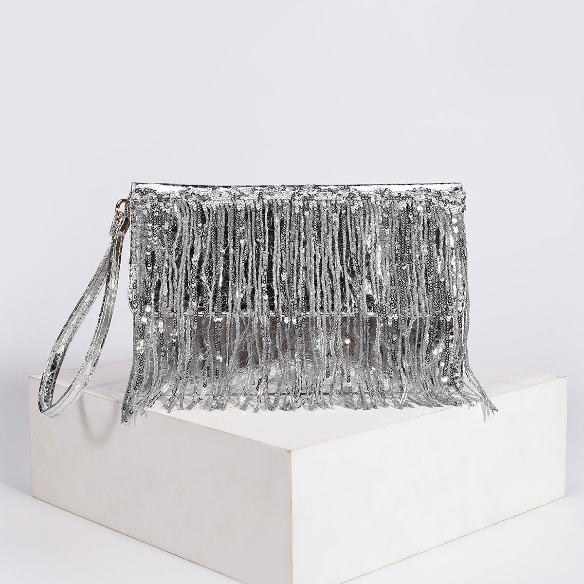 Glimmer Fringe Evening Clutch - Artisan Crafted Luxury Handbag