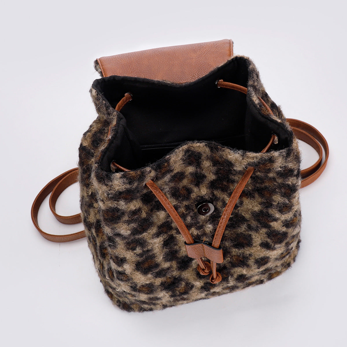 Leopard Print Backpack – Furry Women’s Bag