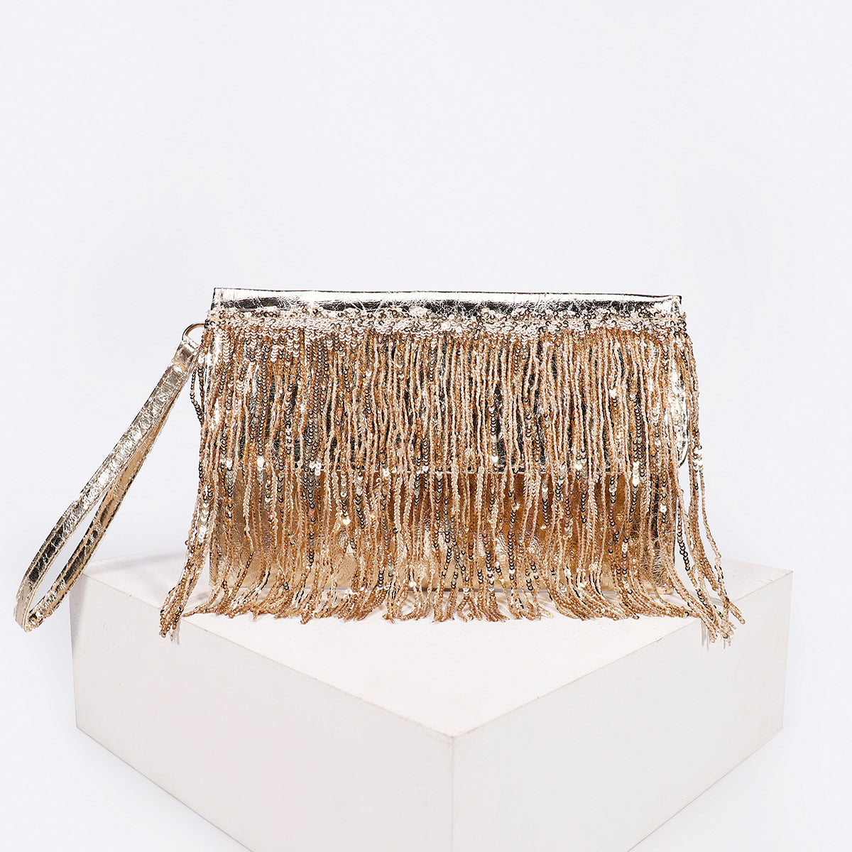 Glimmer Fringe Evening Clutch - Artisan Crafted Luxury Handbag