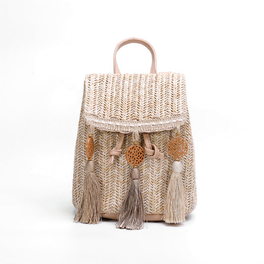 Eco-Chic Straw Drawstring Bag – Mini Backpack Style