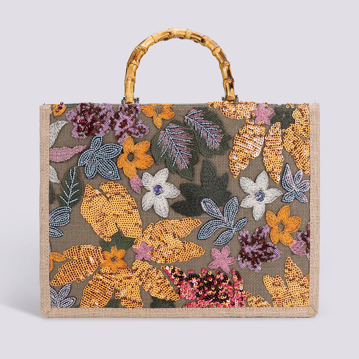 Sparkle Woven Tote Bag – Embroidered & Spacious