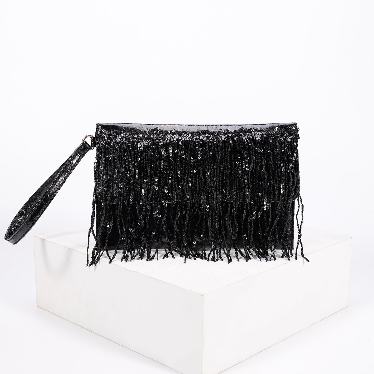 Glimmer Fringe Evening Clutch - Artisan Crafted Luxury Handbag