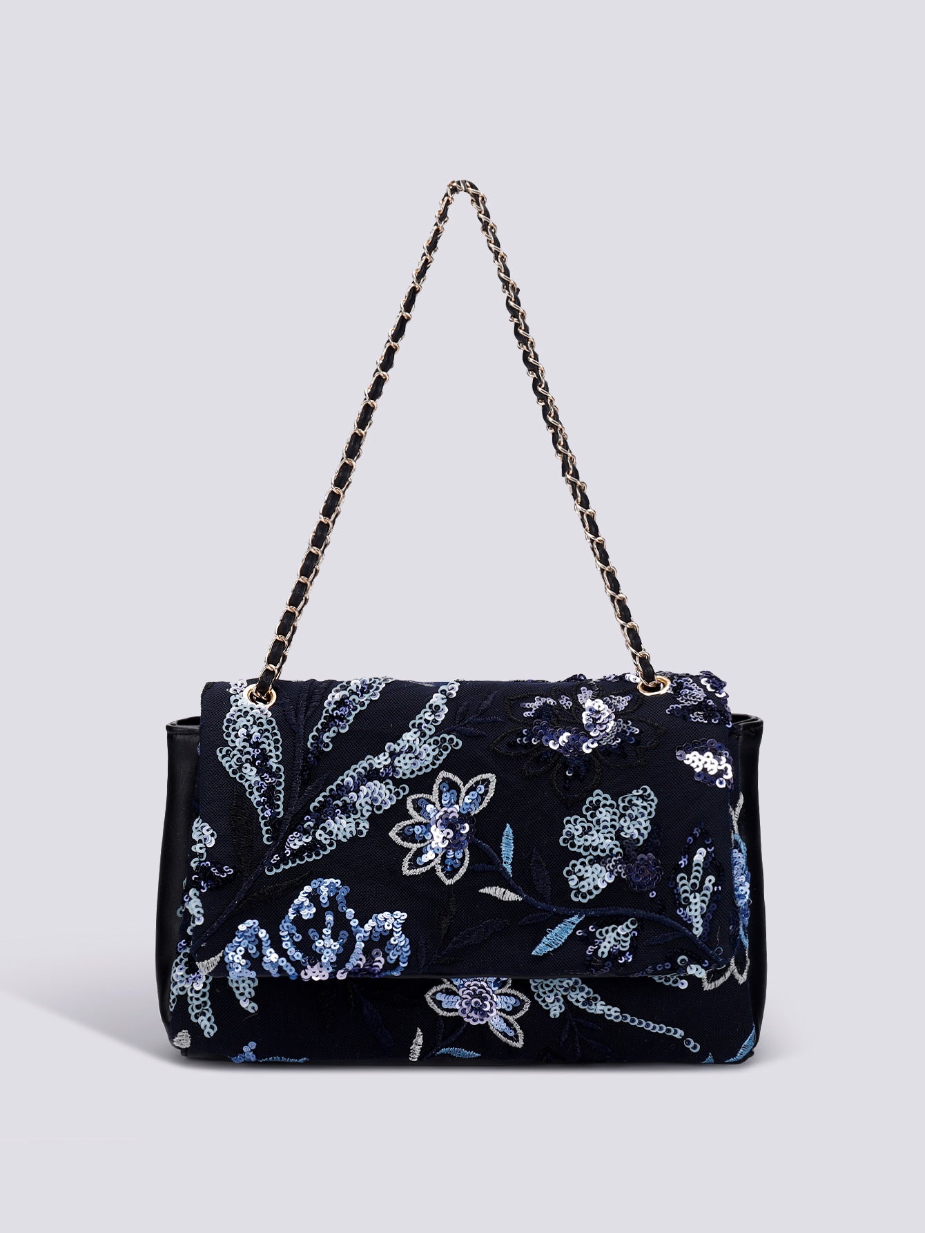 Embroidered Sequin Shoulder Bag – Straw Woven & Spacious