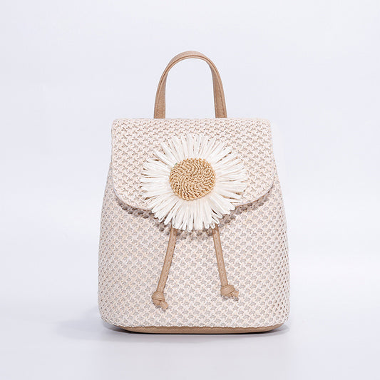 Sunflower Woven Backpack – Braided Design