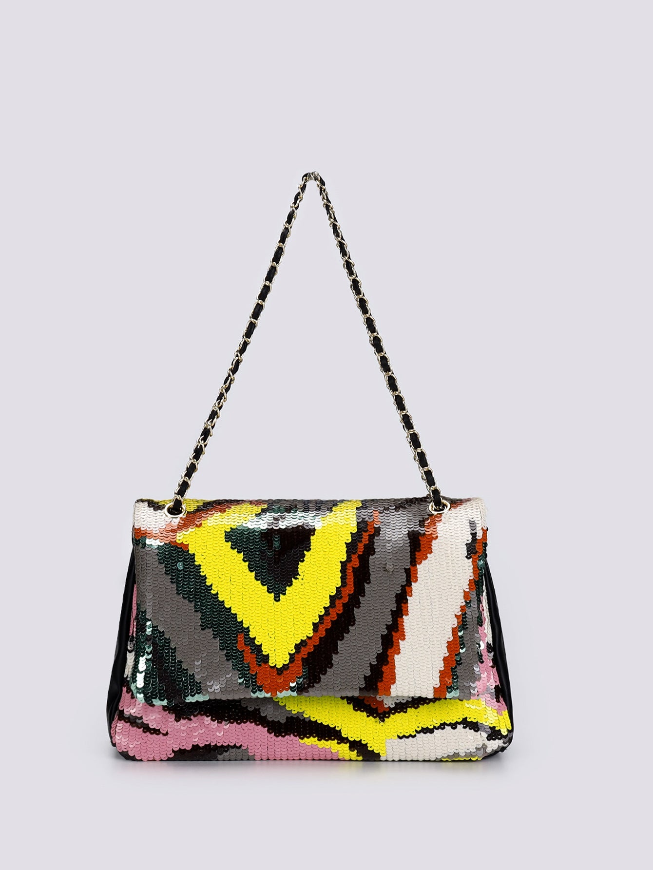 Embroidered Sequin Shoulder Bag – Straw Woven & Spacious