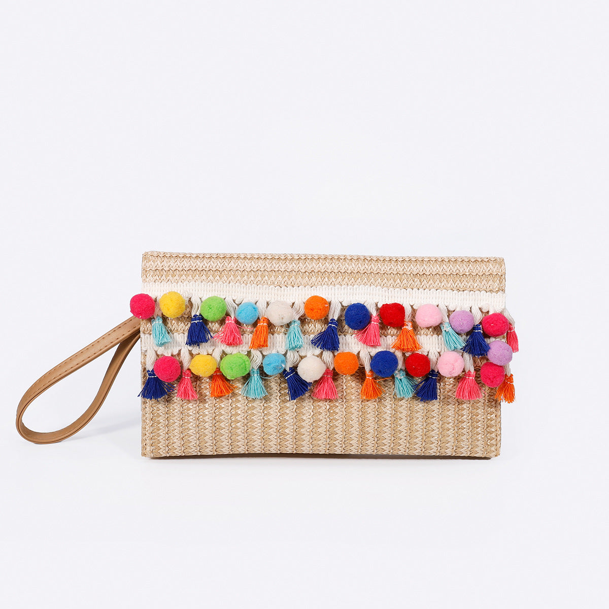 Woven Clutch Bag – Beaded Fringe Envelope