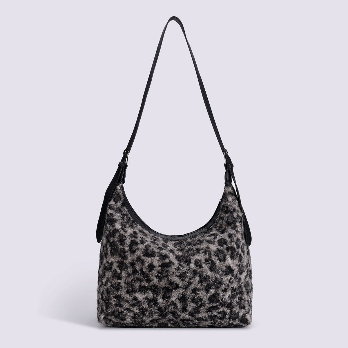 Furry Leopard Crossbody Bag – Shoulder & Underarm Style