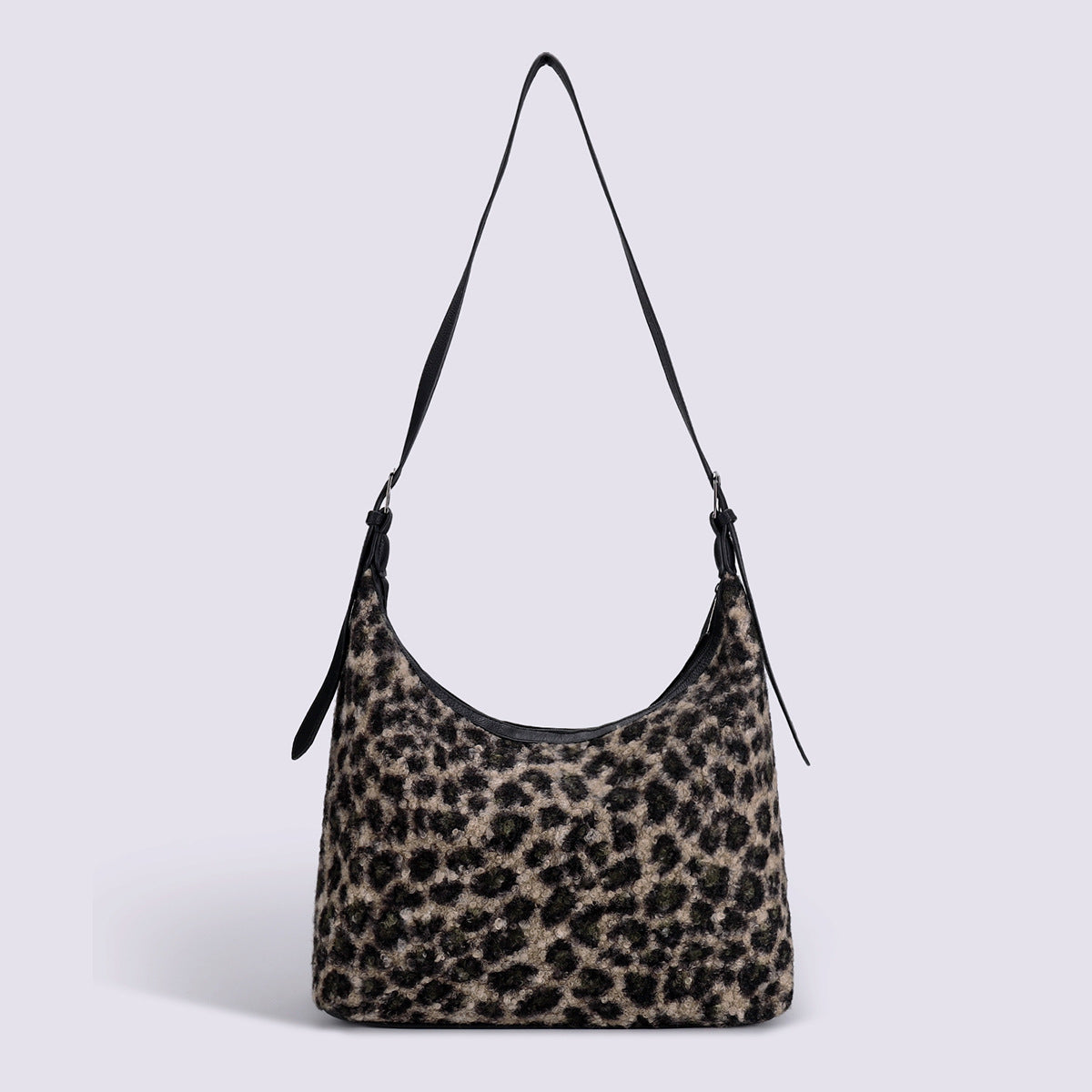 Furry Leopard Crossbody Bag – Shoulder & Underarm Style