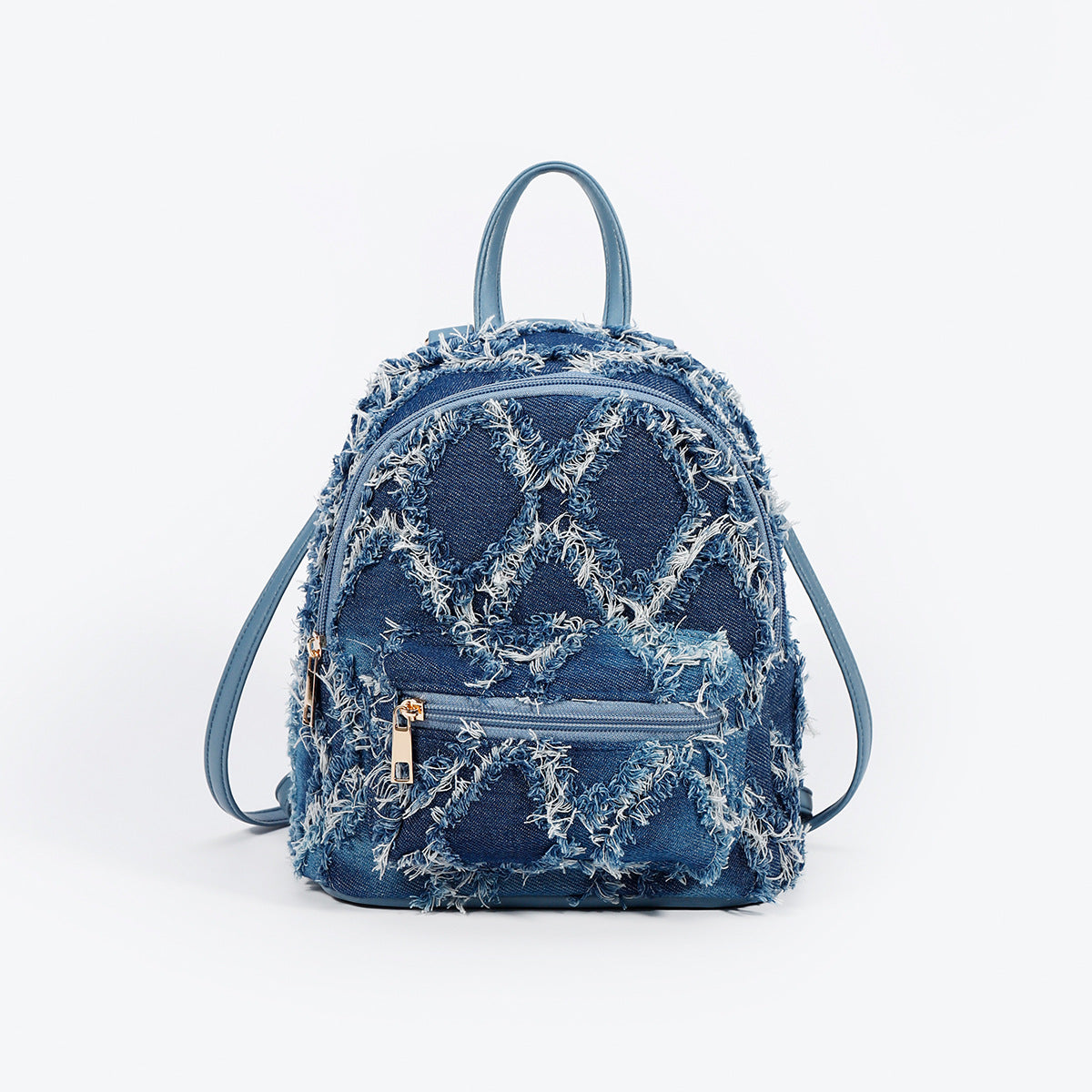 Artisan Tie-Dye Denim Bucket Bag - Summer Crossbody with Adjustable Strap